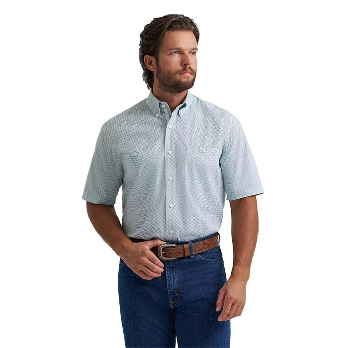 Men's George Strait Green & Pink Print Shirt