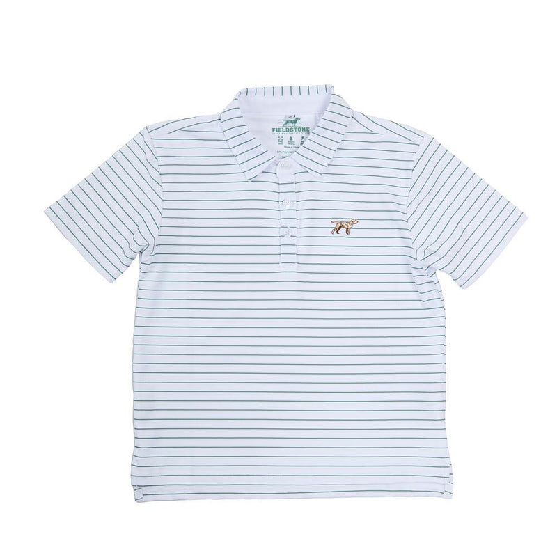 Boy's Green & White Driftwood Polo