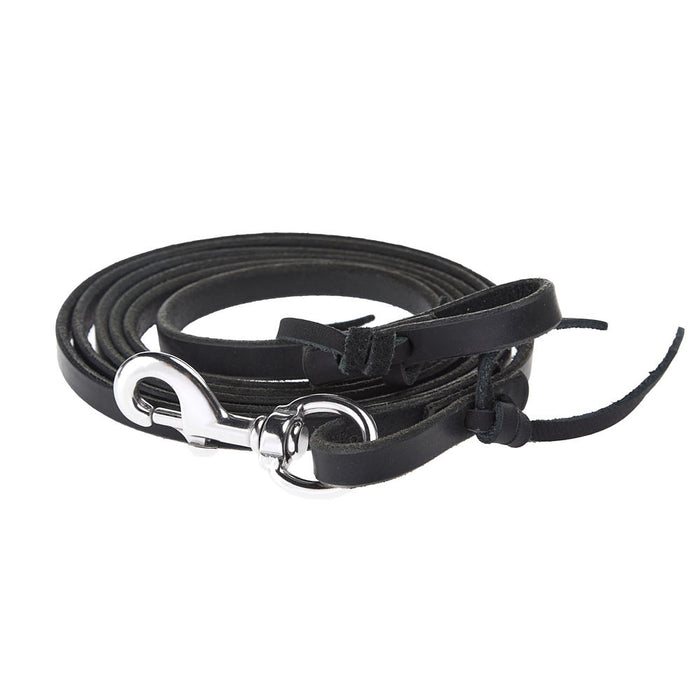 Black 1/2in x 8ft Flat Roping Reins