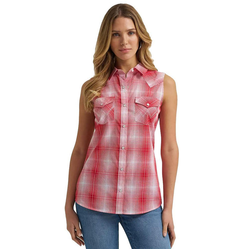 Women's Red Retro Snap Shirt