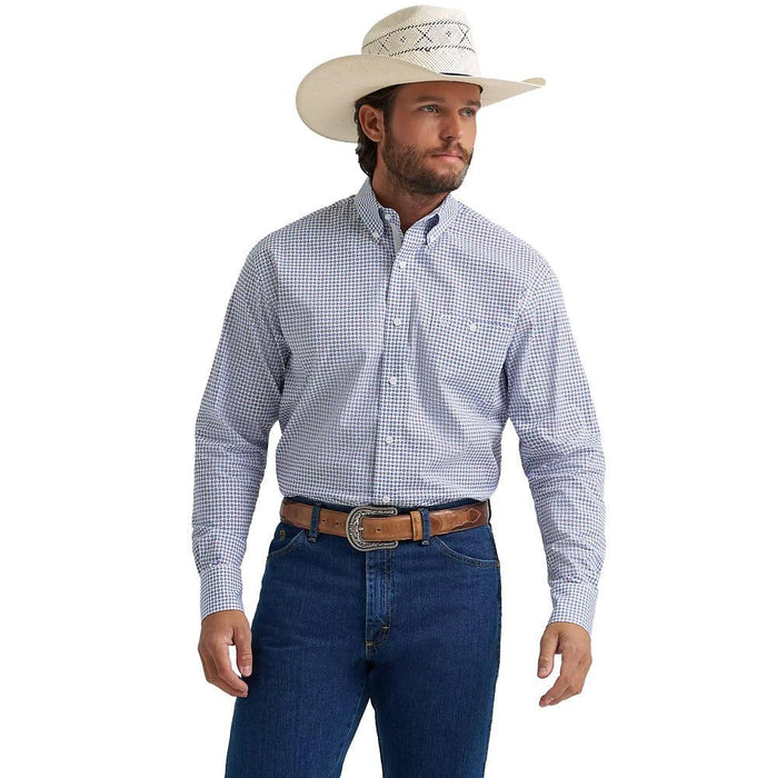 Men's Blue Printed George Strait Shirt