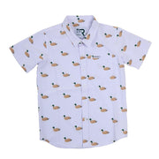 Boy's White Mallard Button Shirt