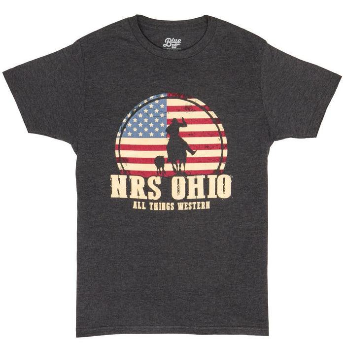 Ohio Flag Roper Round Logo Black Tee Shirt