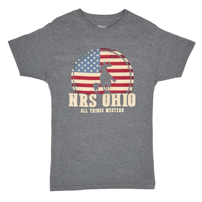 Ohio Flag Roper Round Logo Grey Tee Shirt