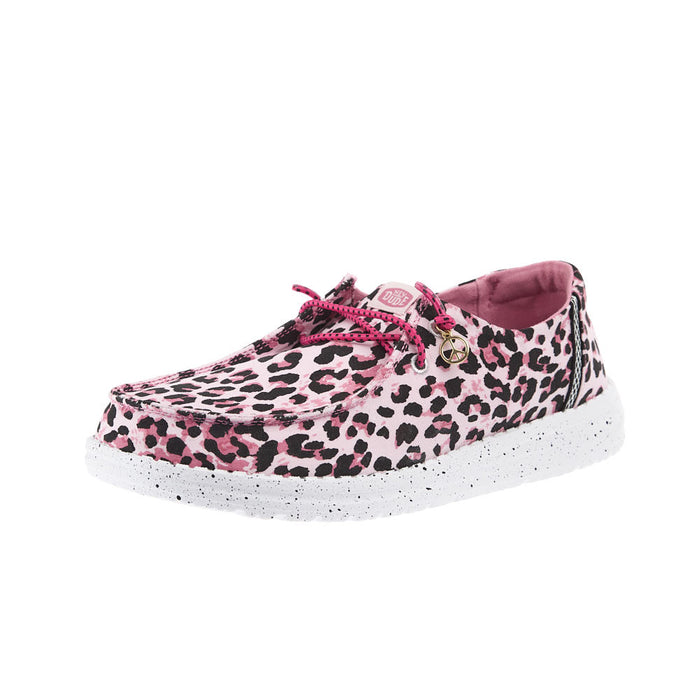 Kid's Wendy Getaway Lace Pink Leopard Casual Shoe