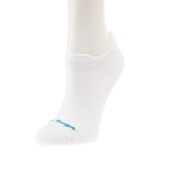 Women's White Run No Show Tab Sock