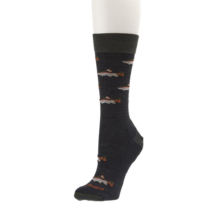 Men's Charcoal Spey Fly Lifestyle Crew Sock