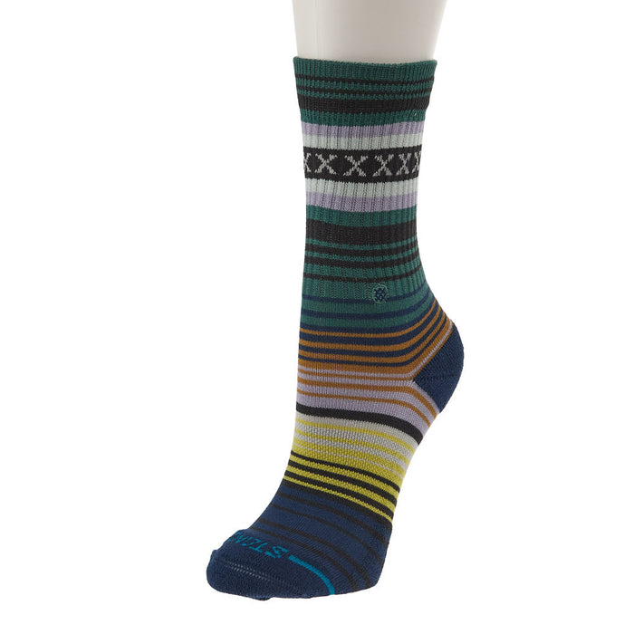 Kid's Mix Stripe Deep Teal Crew Socks 3 Pack