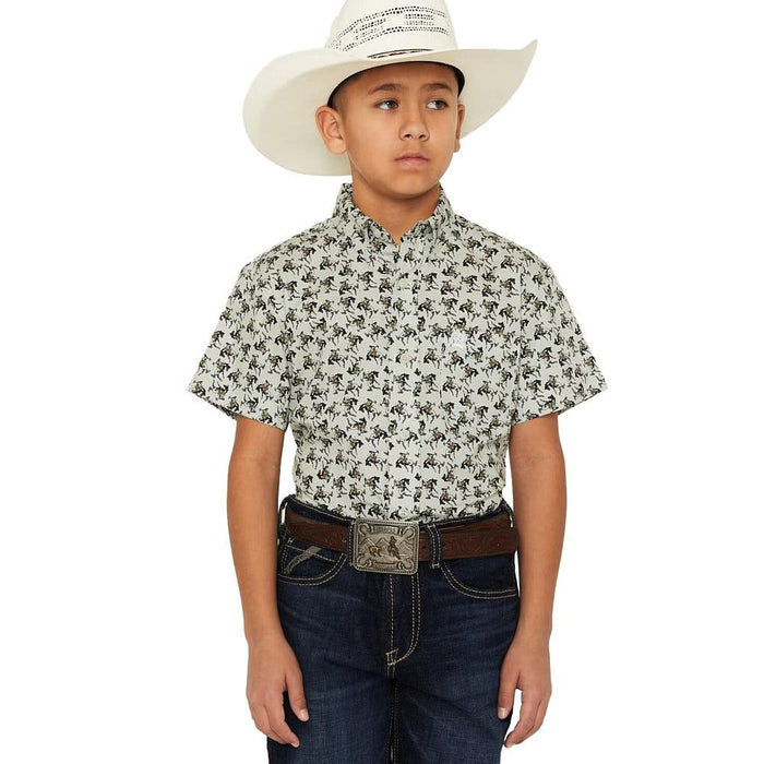 Boy's Grey Bucking Horse Shirt