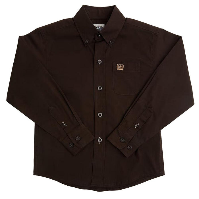 Toddler Boy's Solid Brown Shirt