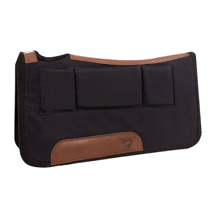 32x32 Black Square Contoured 1/2in Saddle Pad