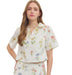 Women's Ecru Floral Print Top