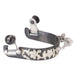 Ladies Black Steel Floral Bumper Spurs with Rowels