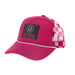 White and Pink Checkered Trucker Cap