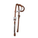 Natural Diomond Tooled Double Ear Show Headstall