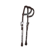 Chocolate Diamond Tooled Double Ear Show Headstall