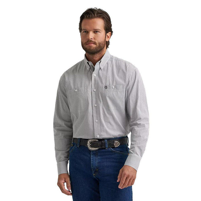 Men's George Strait Grey Plaid Shirt