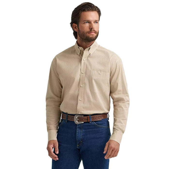 Men's George Strait Tan Print Shirt