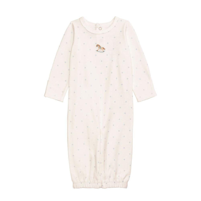 Boy's White Rocking Horse Polk A Dot Gown