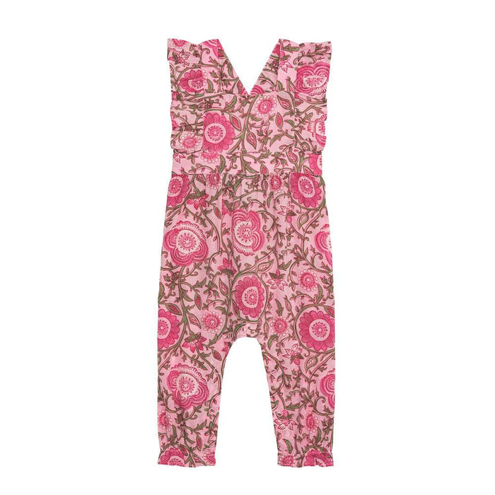 Girl's Floral Block Print Longall