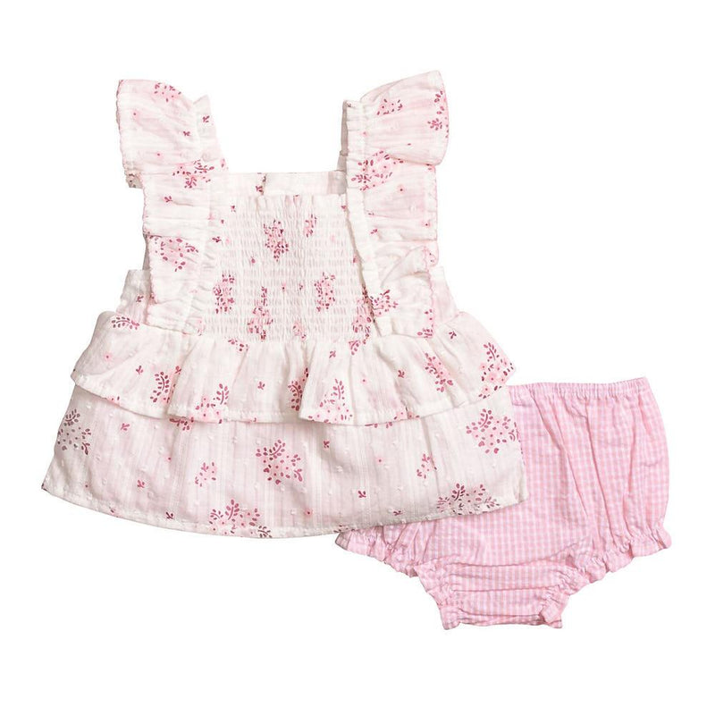 Girl's Pink Blossom Pinafore Set