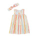 Girl's Rainbow Striped Headband & Dress Set
