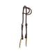 5/8in Chocolate Roughout Double Ear Headstall with Floral Heel Buckles