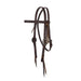 3/4in Chocolate Roughout Straight Browband Headstall with Floral Cart Buckles