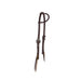 3/4in Chocolate Roughout Single Ear Headstall with Floral Heel Buckles