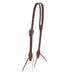 5/8in Oiled Slot Ear Headstall with Rounded Floral Cart Buckle