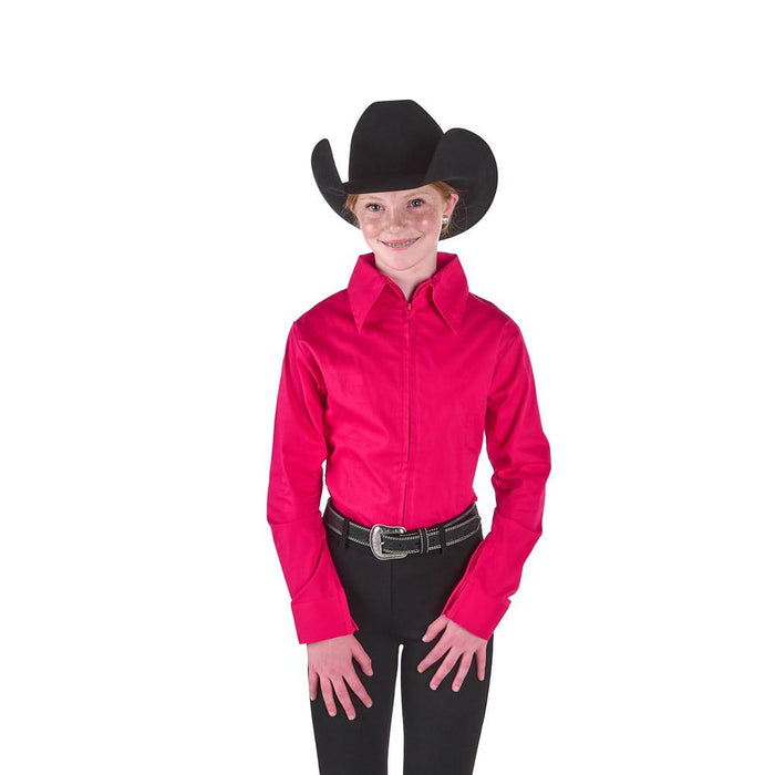 Girl's Pink Zip Front Competition Top