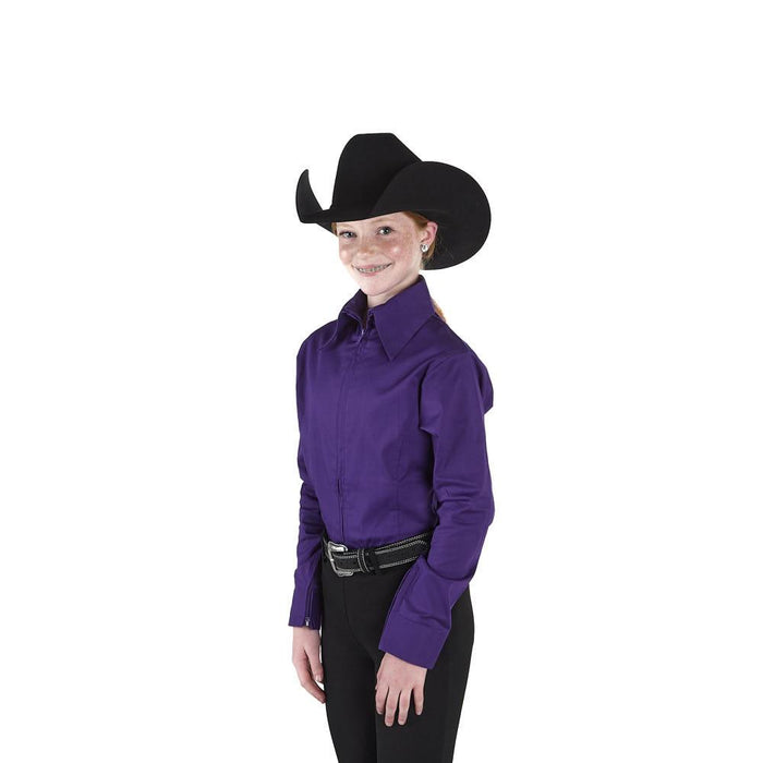 Girl's Purple Zip Front Competition Top