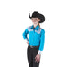 Girl's Turquoise Sparkle Yoke Show Blouse