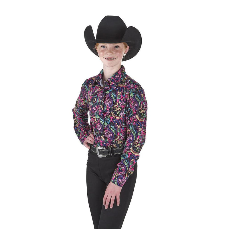 Girl's Florescent Paisley Vented Top