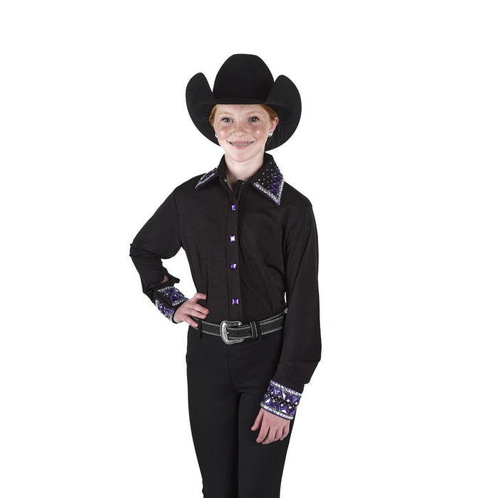 Girl's Stone Collard Purple Shirt