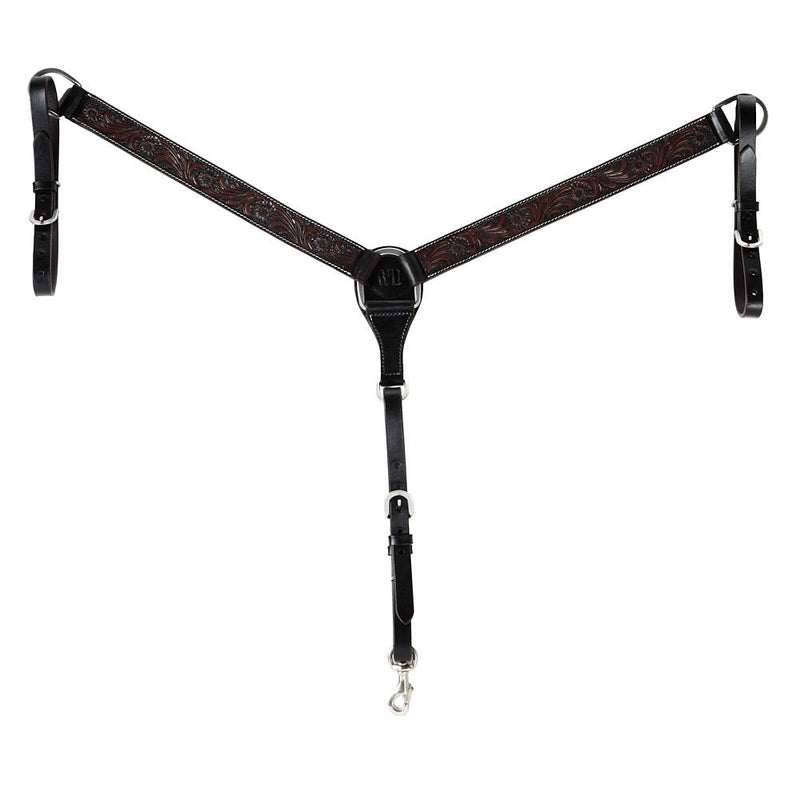 Heavy Oiled Antique Floral 1.5in Straight Breast Collar