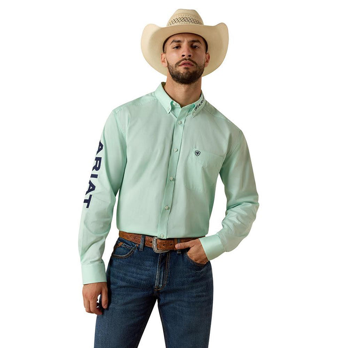 Men's Team Logo Dusty Aqua & Navy Shirt