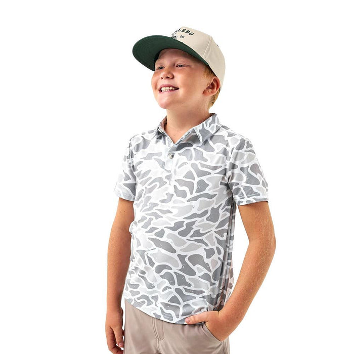 Boy's White Camo Polo