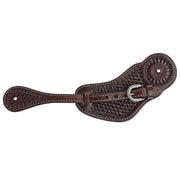 Heavy Oiled Basketweave Tooled Mens Spur Straps