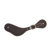 Heavy Oiled Basket Tooled Ladies Dove Wing Spur Straps