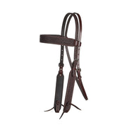 Heavy Oiled Basket Tooled Browband Headstall