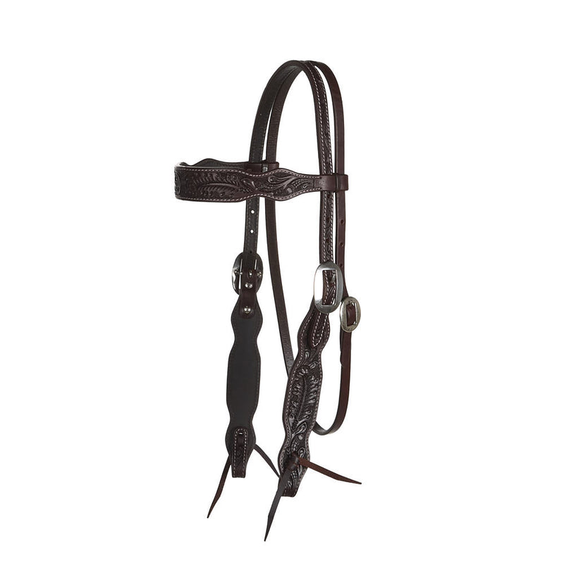 Heavy Oiled Dark Oak Browband Headstall