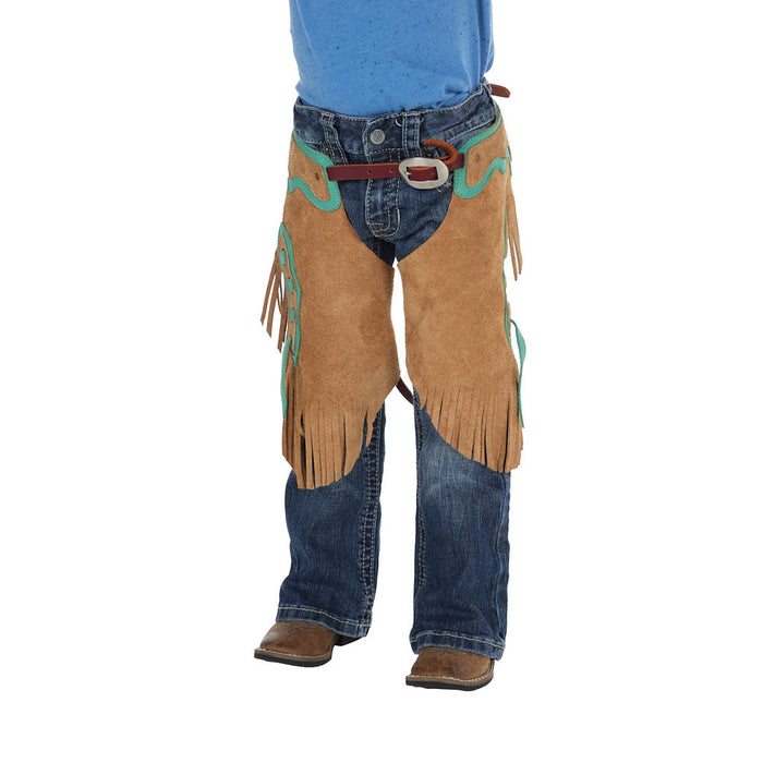 Toddler Tobacco Roughout with Teal Border Chinks