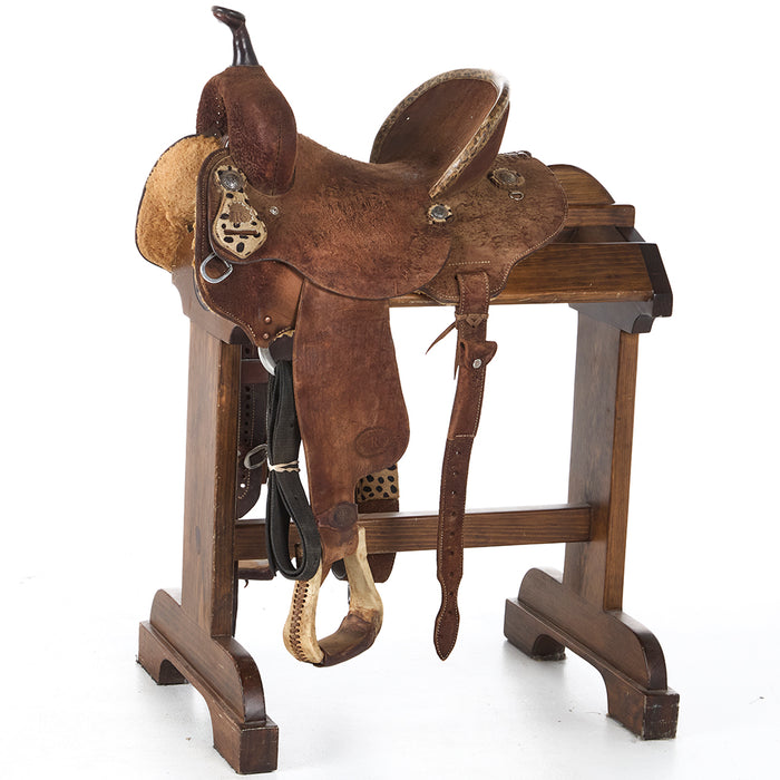 Used 14in Cheetah Roughtout Barrel Saddle