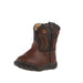 Infant's Brown Faux Vamp Side Zipper Dark Brown Faux Top