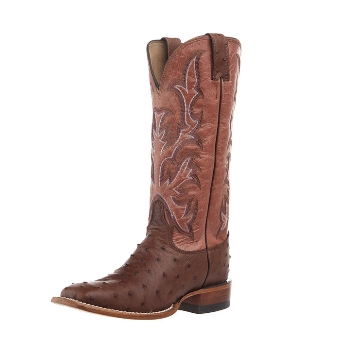 Women's Piper Brown Full Quill Ostrich Square Toe Boot