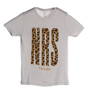 Texas Cool Grey Cheetah Logo Tee Shirt