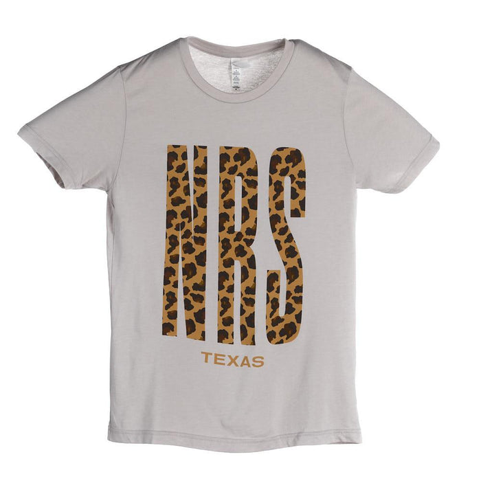 Texas Cool Grey Cheetah Logo Tee Shirt