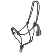 Brown Black Teal Cream Mecate Rope Halter
