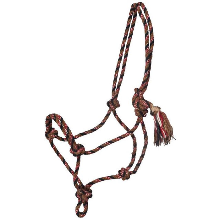 Brown Black Red Cream Mecate Rope Halter